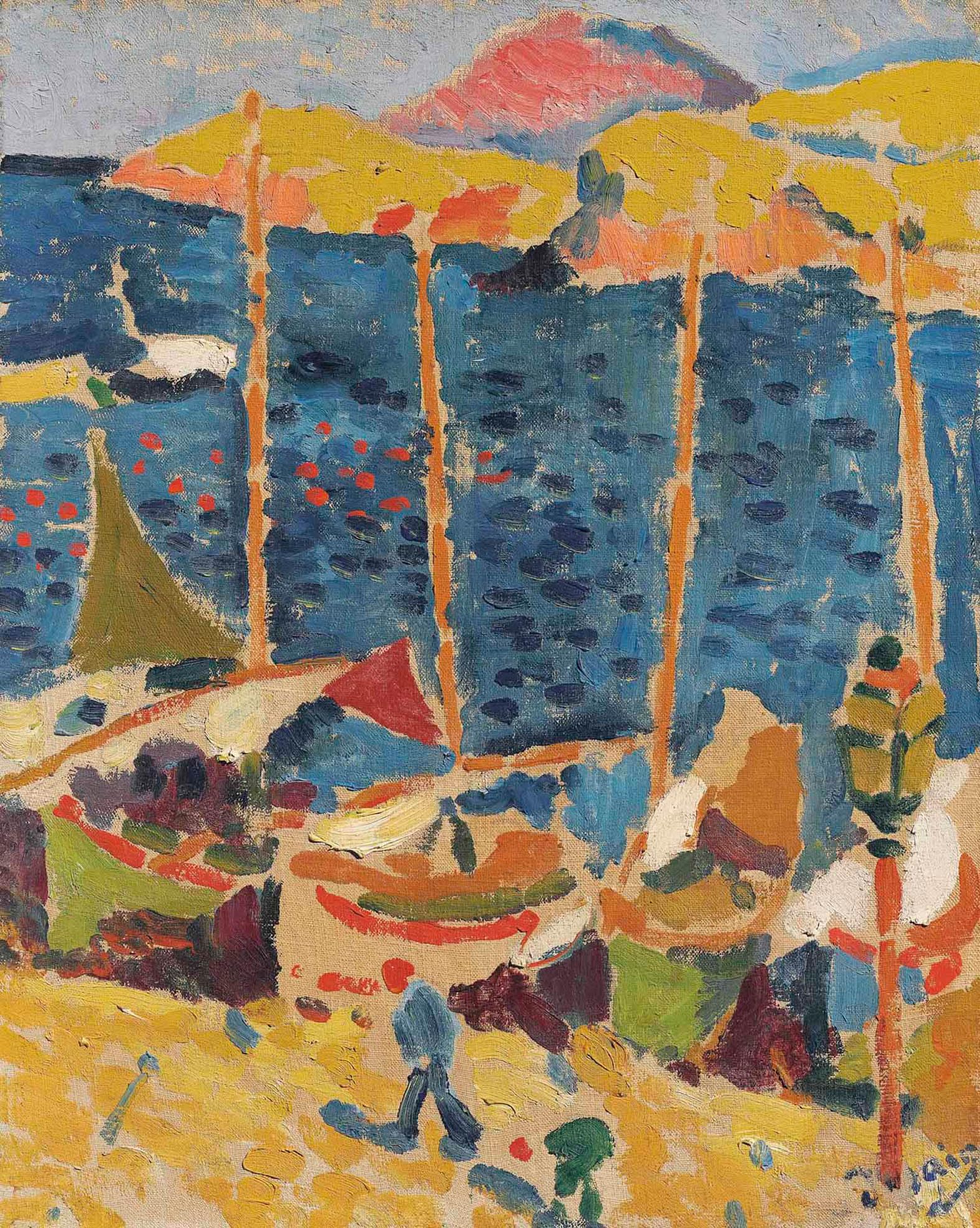 GYTRI CGFHJ André Derain Poster Vintage Wall Art《Boats at the Port of Collioure》by André Derain Prints Scenery Canvas Painting For Home Decor 40x50cm Unframed