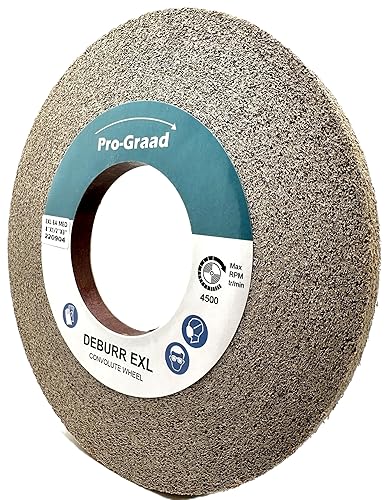 Miniatura 111 de EXL 09549 - Rueda de desbarbado, 6 x 1 pulgada x 1 pulgada fina, carburo de silicio, rueda de desbarbado, acabado y pulido de metal, convoluto, 09549