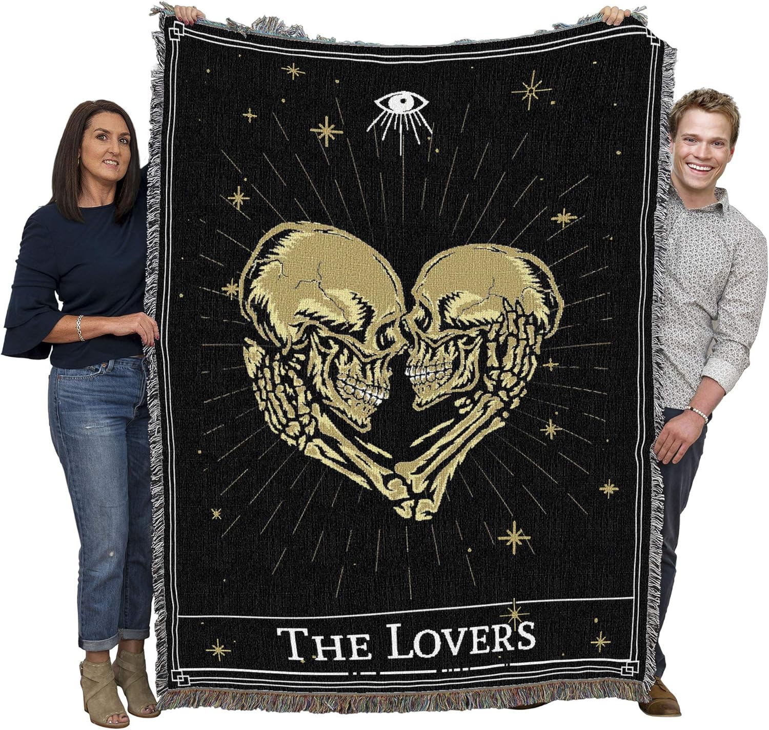 Pure Country Weavers Zodiac - Lovers Tarot Card Blanket - Gift Cotton Tapestry Throw - Made in The USA - 72" x 54"