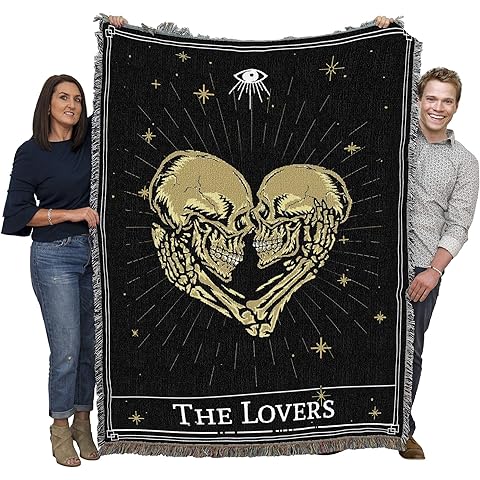 Pure Country Weavers Zodiac - Lovers Tarot Card Blanket - Gift Cotton Tapestry Throw - Made in The USA - 72