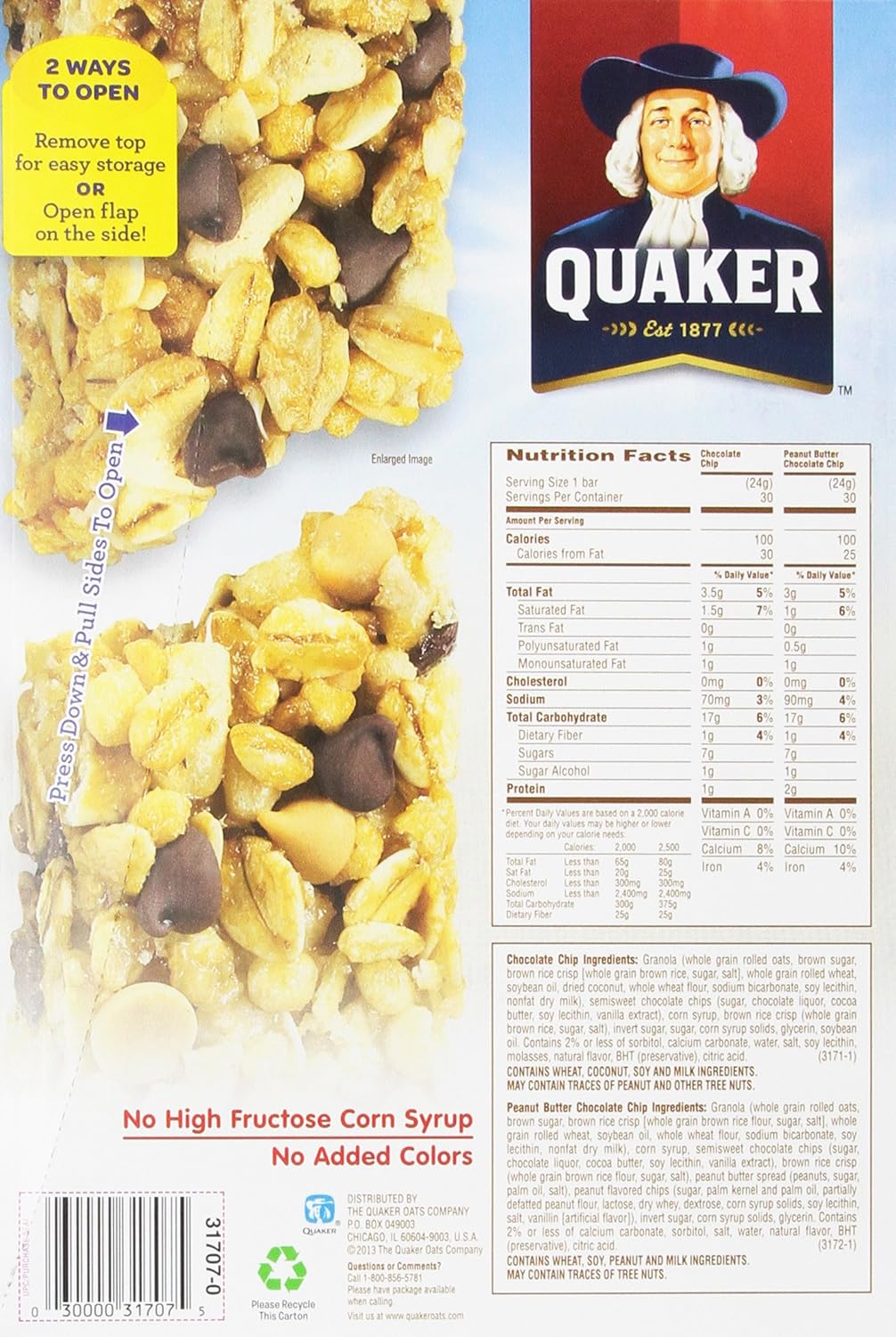 Quaker Chewy Granola Bars Sixty Bar Variety Pack (.84 oz each)
