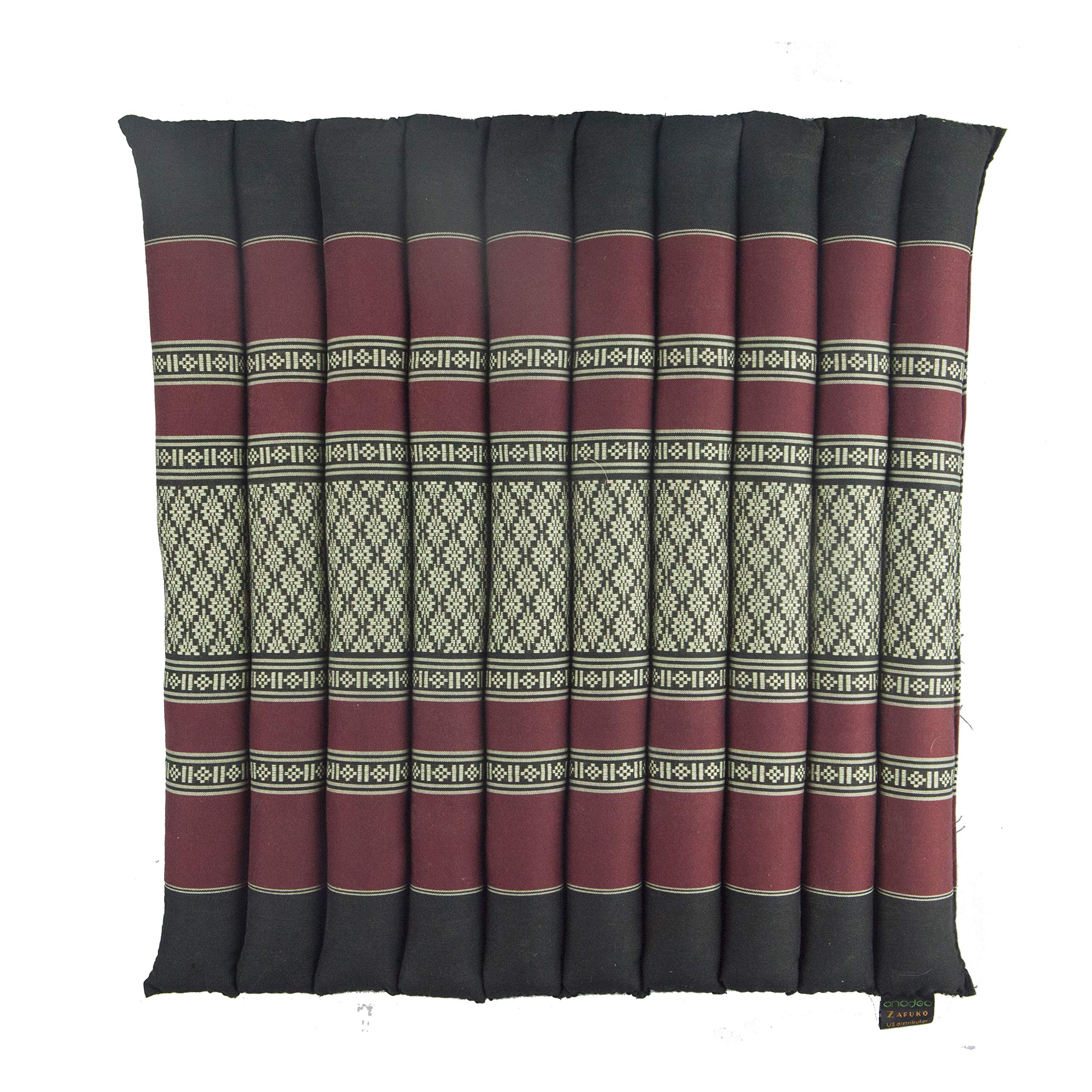 ZafukoRollable Cushion - Organic Kapok Filling, use Rolled or Flat for Yoga and Meditation, Lightweight, Great car or seat Cushion