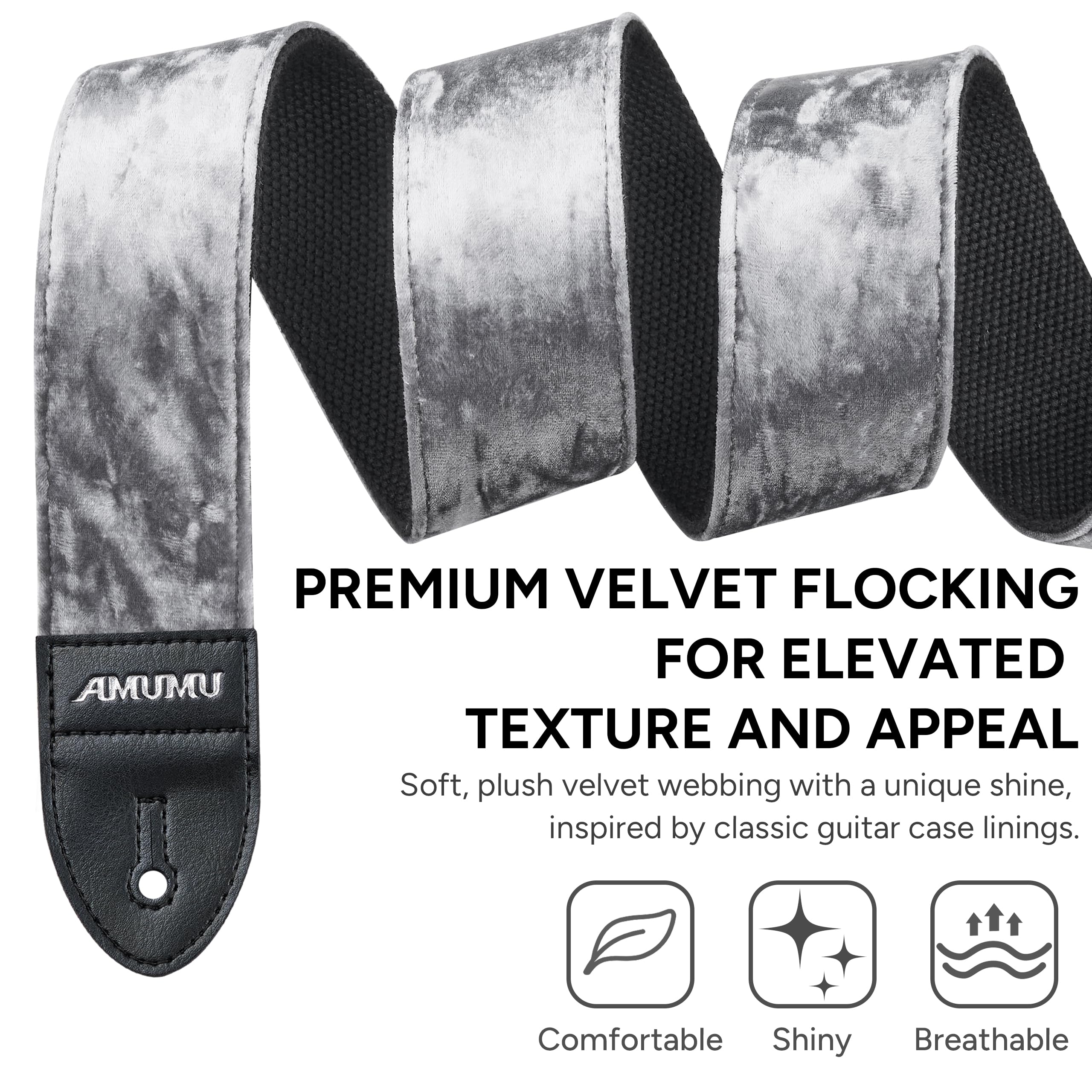 Amazon | [Amumu] Guitar Strap フロックベルベットギターストラップ
