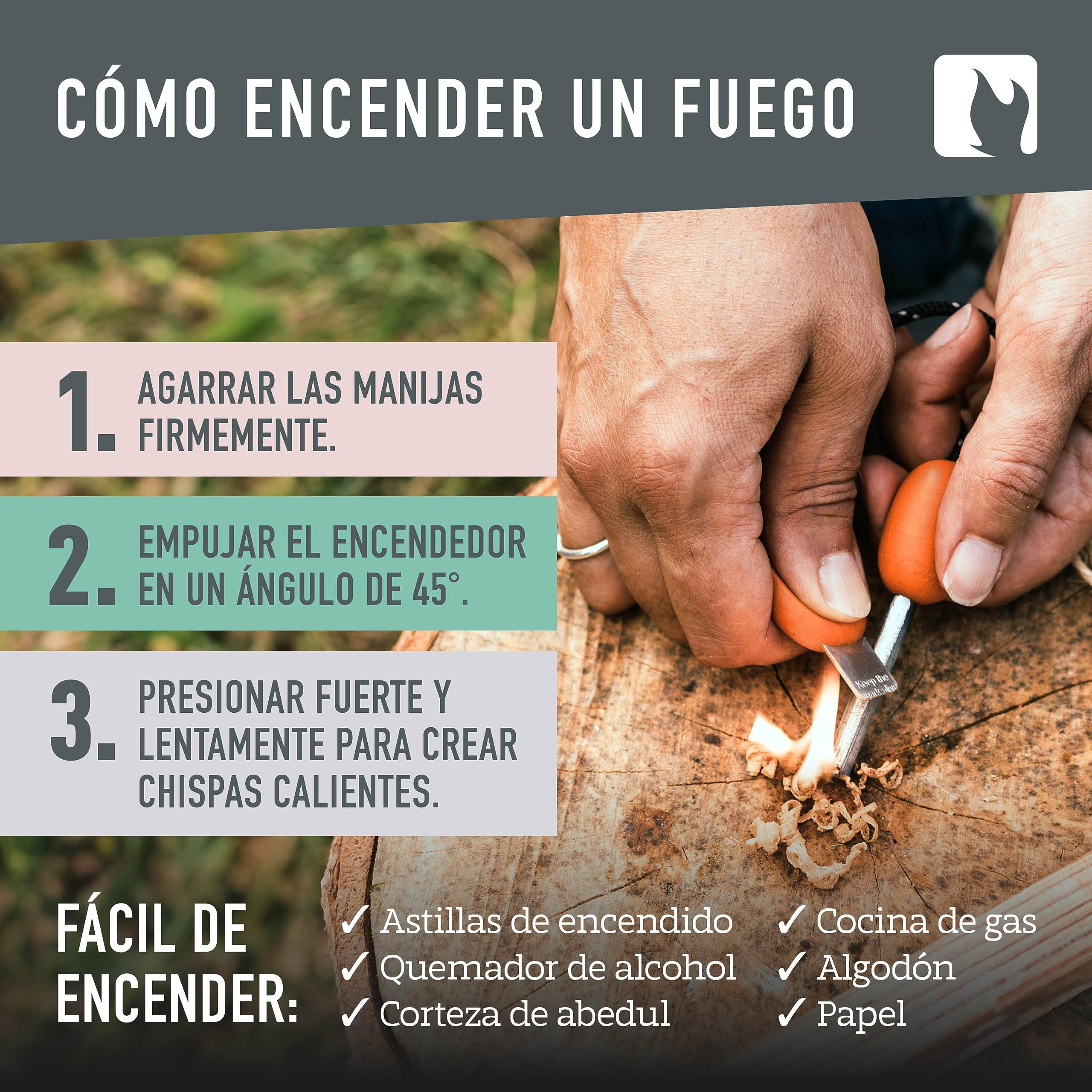 Light My Fire Pedernal Supervivencia Encendedor Magnesio 1 cm 12 000 Chispas Ferrocerio