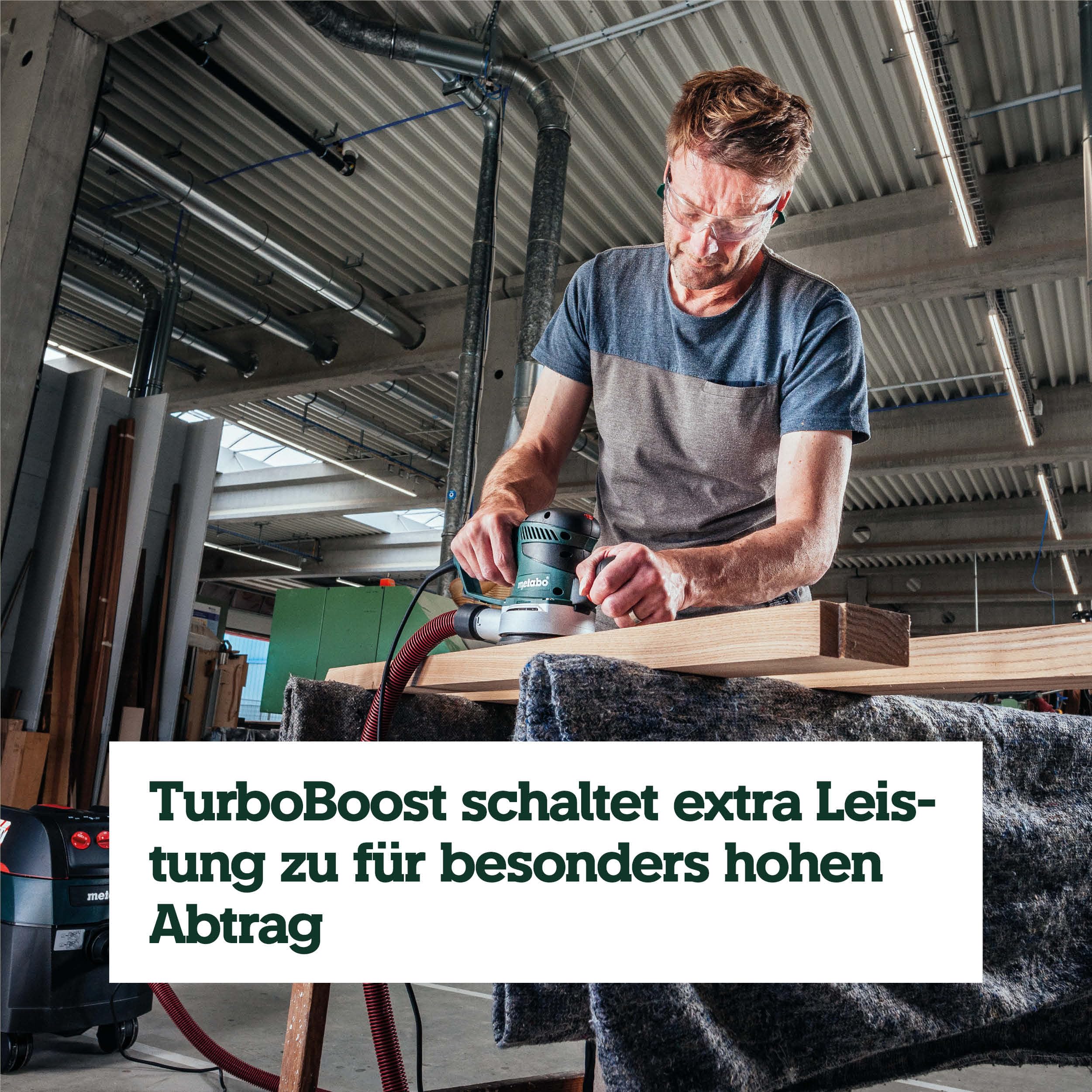Metabo Exzenterschleifer SXE 450 TurboTec – 600129000 – Mit patentierter Duo-Schwingkreisverstellung, Vario (V)-Elektronik u. v. m. – Nennaufnahmeleistung: 350 W – 4 m Kabellänge