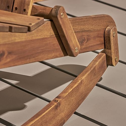 Miniatura 8 de Christopher Knight Home Malibu - Mecedora Adirondack de madera de acacia para exteriores, teñida natural