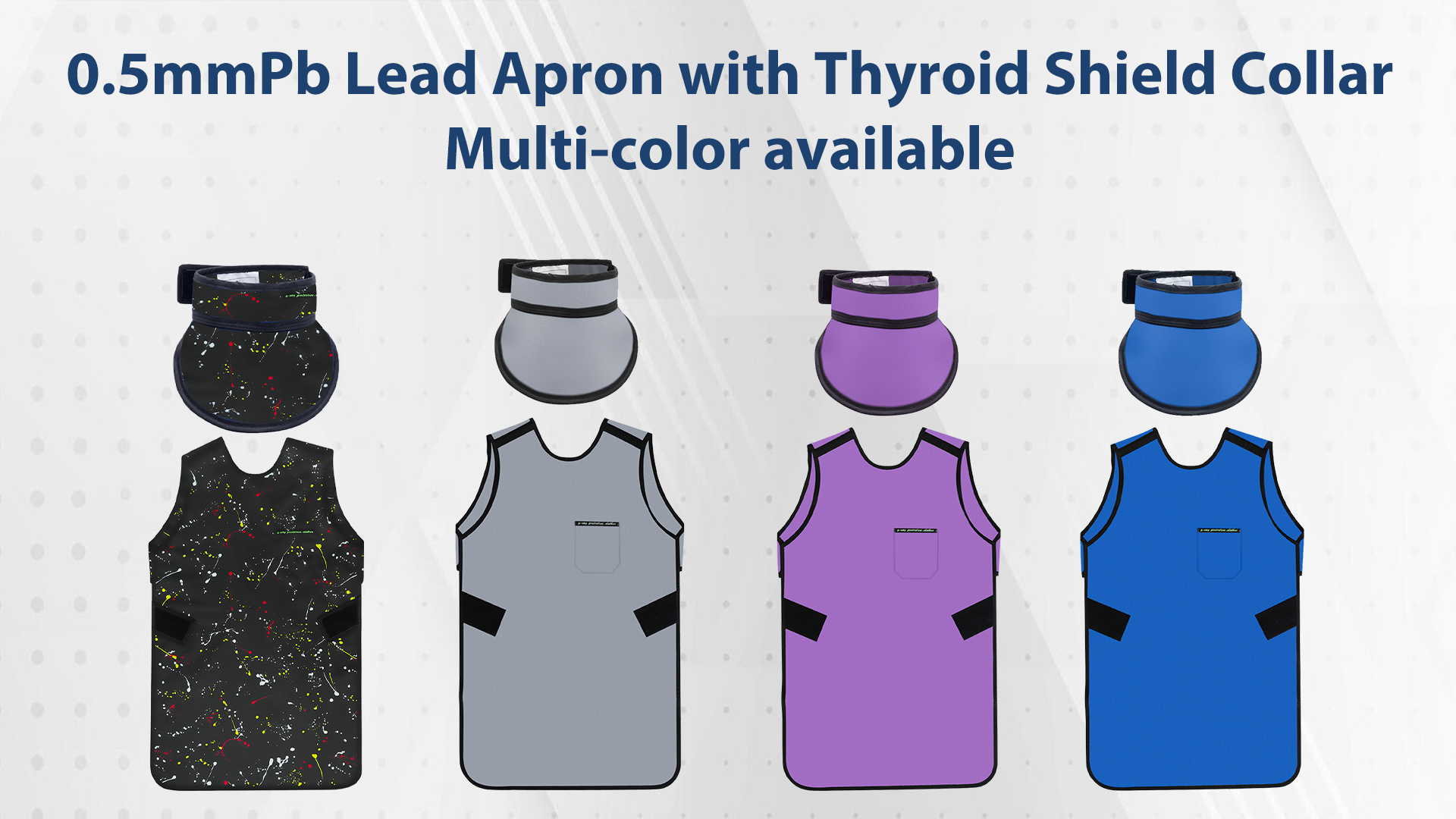 Image of 0.5mmPb Lead Apron with Thyroid Shield Collar - Xray Apron for X-Rays (Black)
