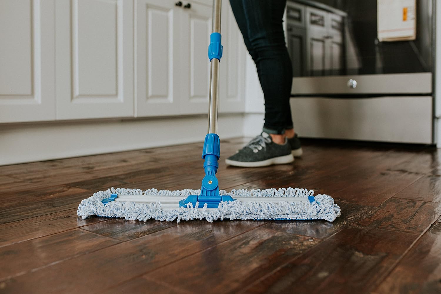 Zflow 18-Inch Microfiber Dust Mop Washable Pads, Blue (2 Pack)