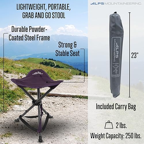 Vista 2 de ALPS Mountaineering Taburete Tri-Leg - Berenjena