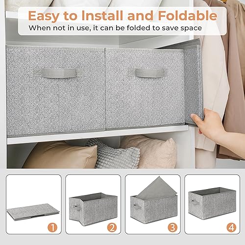 Miniatura 5 de GRANNY SAYS Organizadores y almacenamiento de armario, contenedores de almacenamiento de tela con soporte para rejilla, cestas de estante para