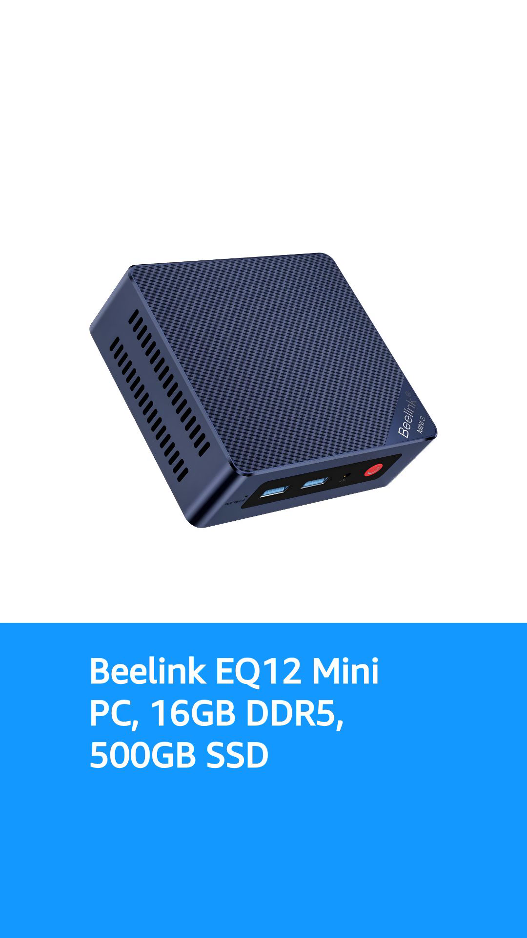 Beelink EQ12 Mini PC Mini PC with Processor N100(4C/4T), 16G DDR5