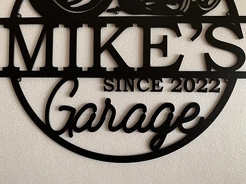 Miniatura 5 de Personalized Motorcycle Garage Sign, Custom Metal Name Sign, Handmade Motor Bike Hanging Plaque Metal Wall Art, Man Cave Decor, Gift for Biker,