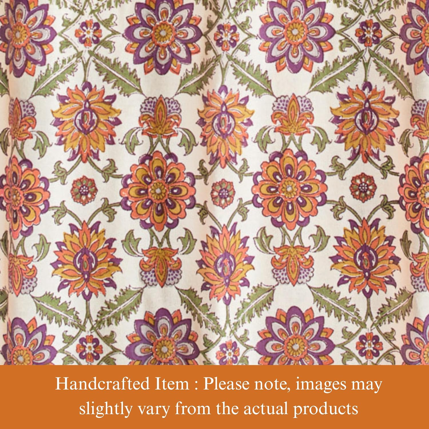 Saffron Marigold 26x26 Euro Sham Cover -Orange Blossom Original Design Luxury Hand Printed Cotton - Soft and Chic European Pillow Cushion Case for Bed & Living Room Décor