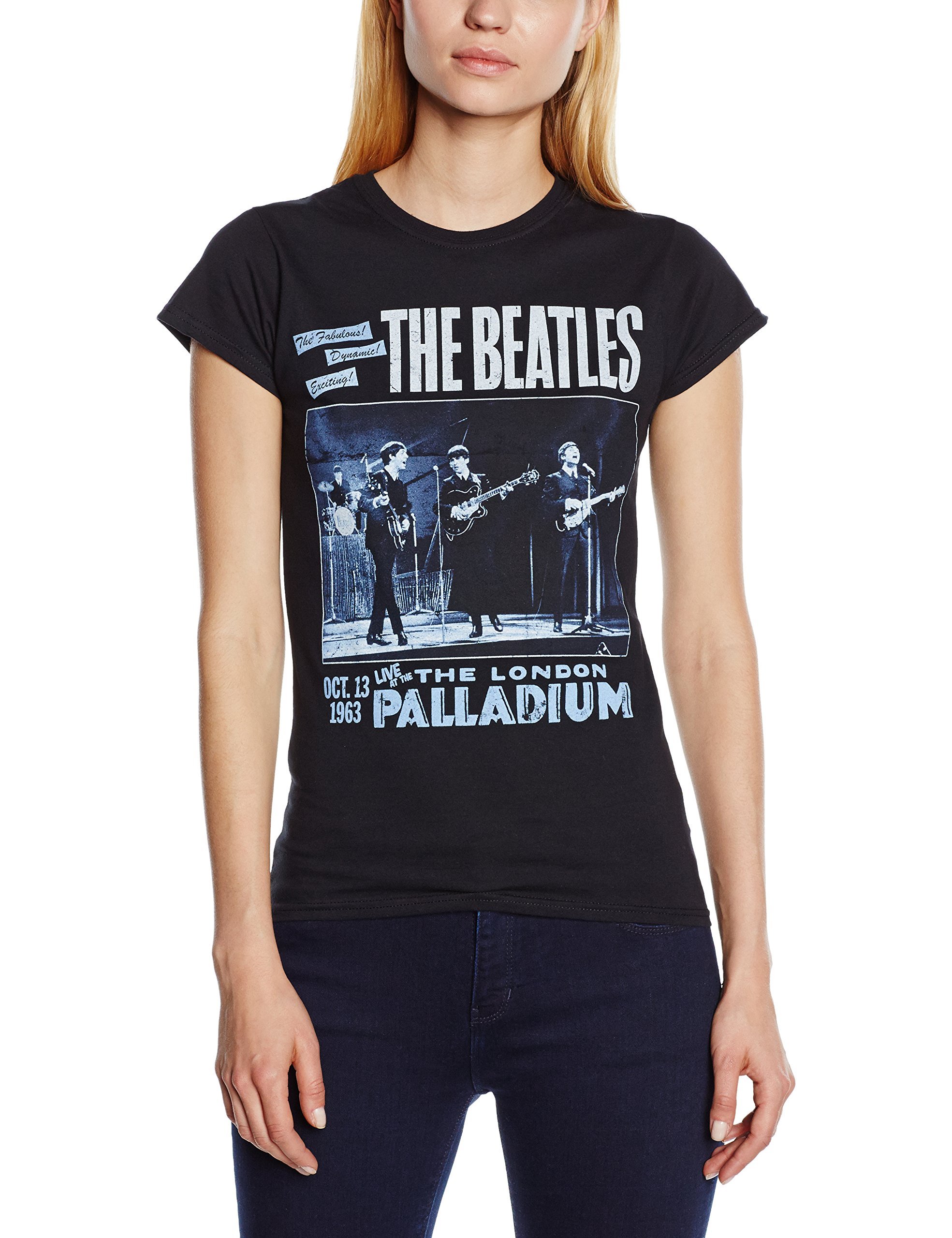 The Beatles Women's Black Palladium 1963 Short Sleeve T-Shirt, Small