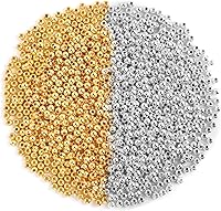 Vista 9 de 1200 piezas de cuentas redondas doradas espaciadoras lisas con forma de bola sueltas para pulseras, 4 mm, 6 mm, 8 mm