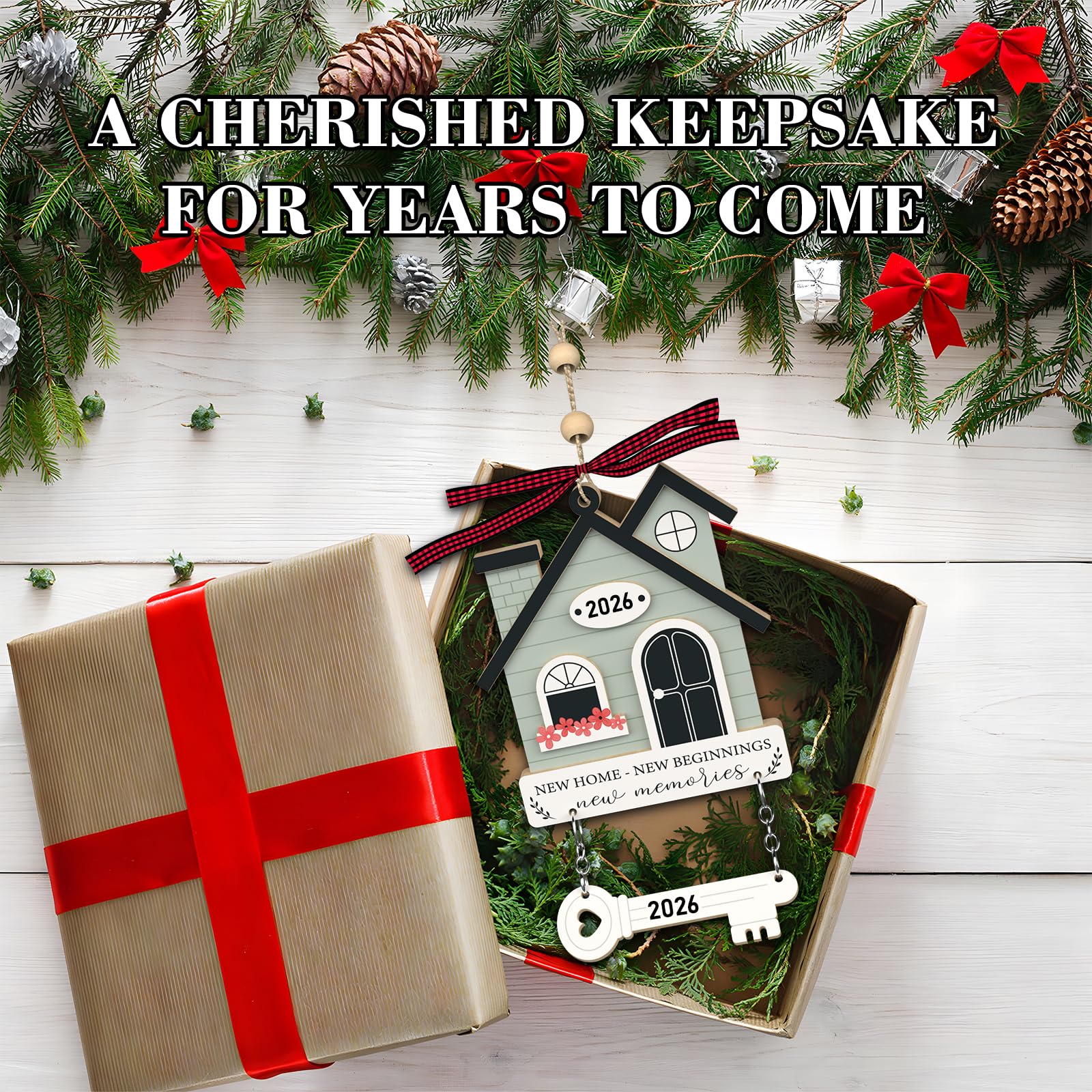Huis Warming Ornament, Houten Housewarming Gift | Kerst