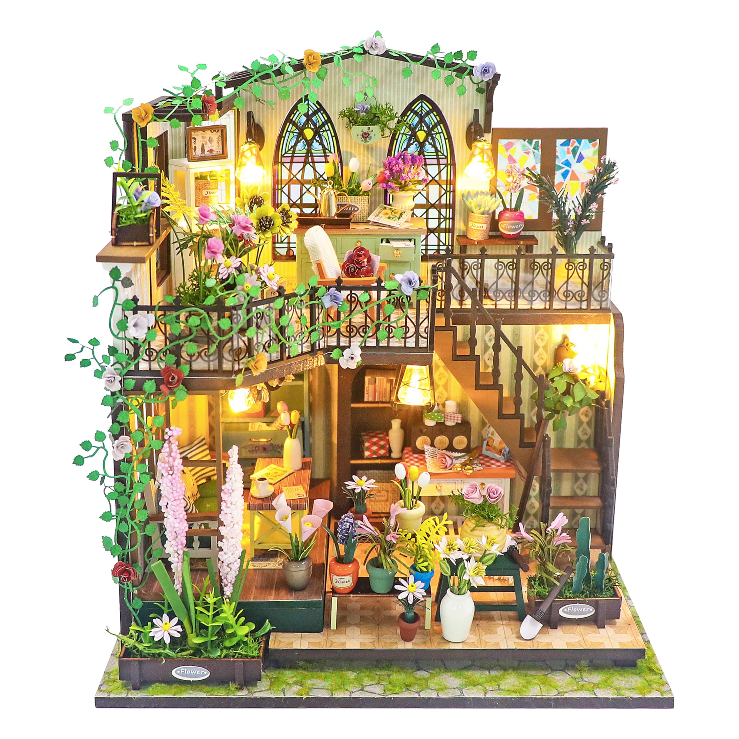 Crafts&Co® Miniatur Bastelset | DIY Papiermodell | Detailliertes Bastelprojekt | Bastelspaß für Erwaschene | Botanical Garden
