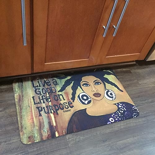 Miniatura 9 de Shades of Color Alfombrillas interiores afroamericanas, 29.5 x 17.7 pulgadas, buena vida (IFM103)