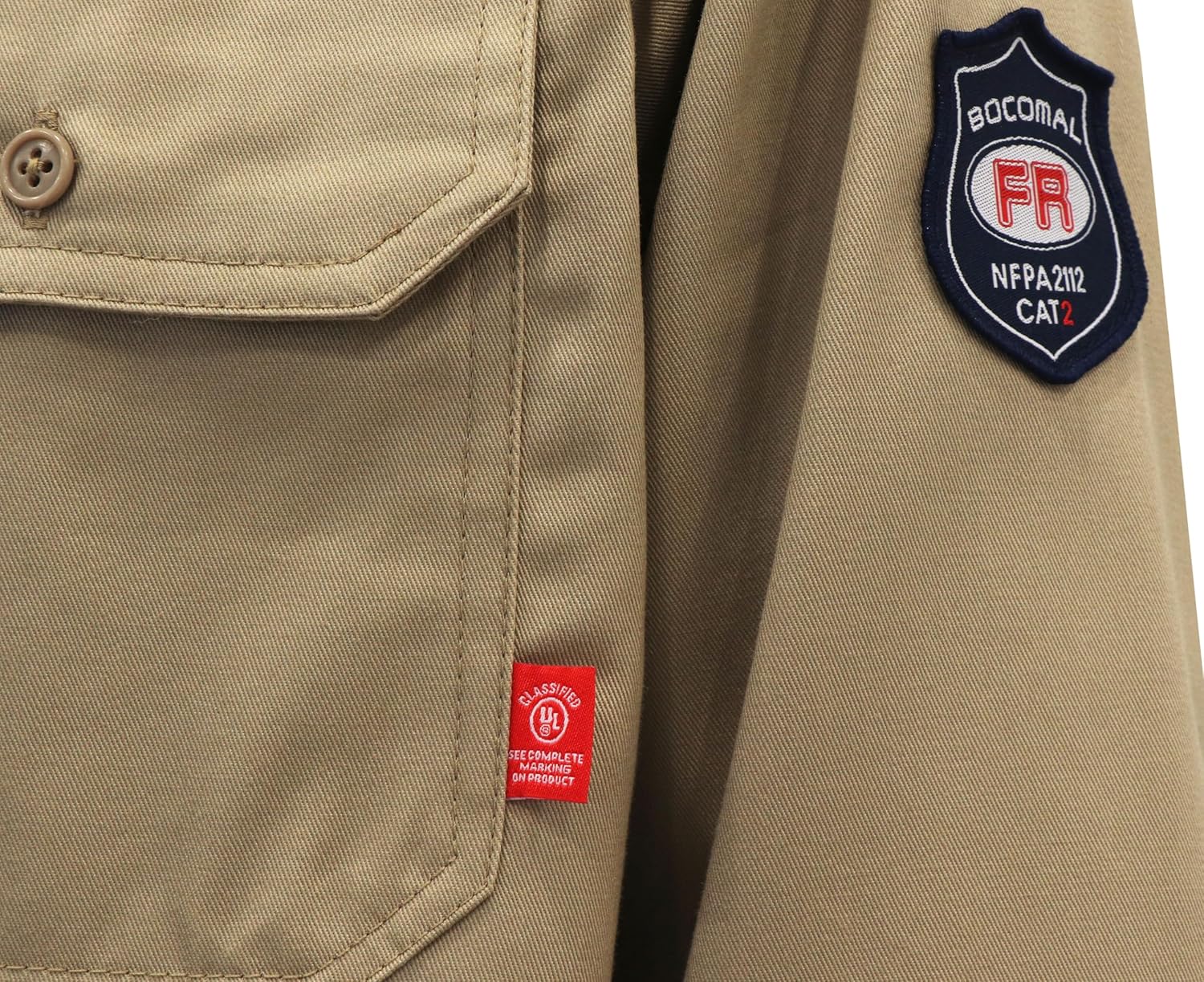 BOCOMAL FR Shirts 6.25oz Lightweight Welding Shirts Flame Resistant Men's Fire Retardant Shirt - Image 5