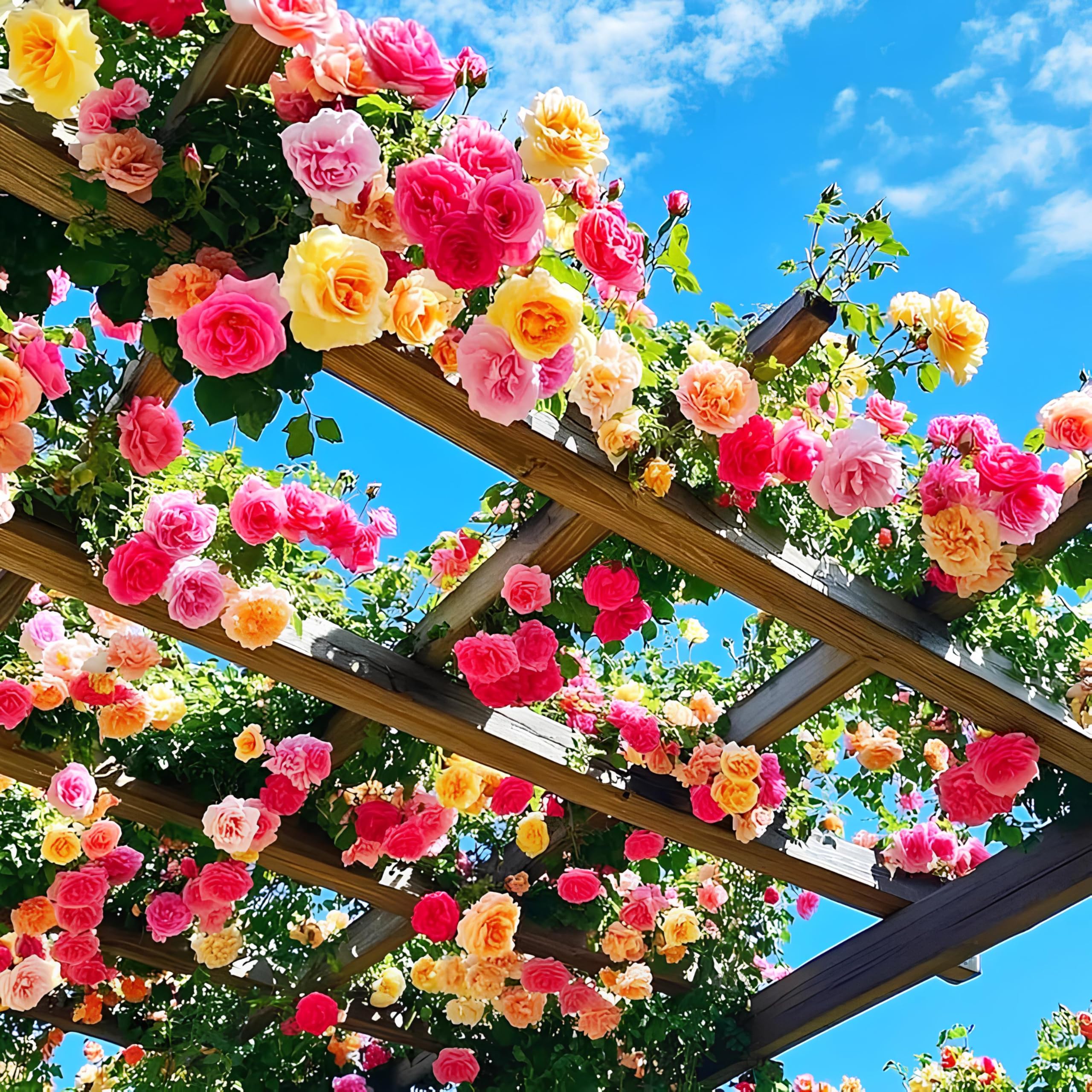 200+ SEEDS- Hybrid Climbing Rose Flower Mix Seeds, Year-Round Blooms - Image 4 thumbnail