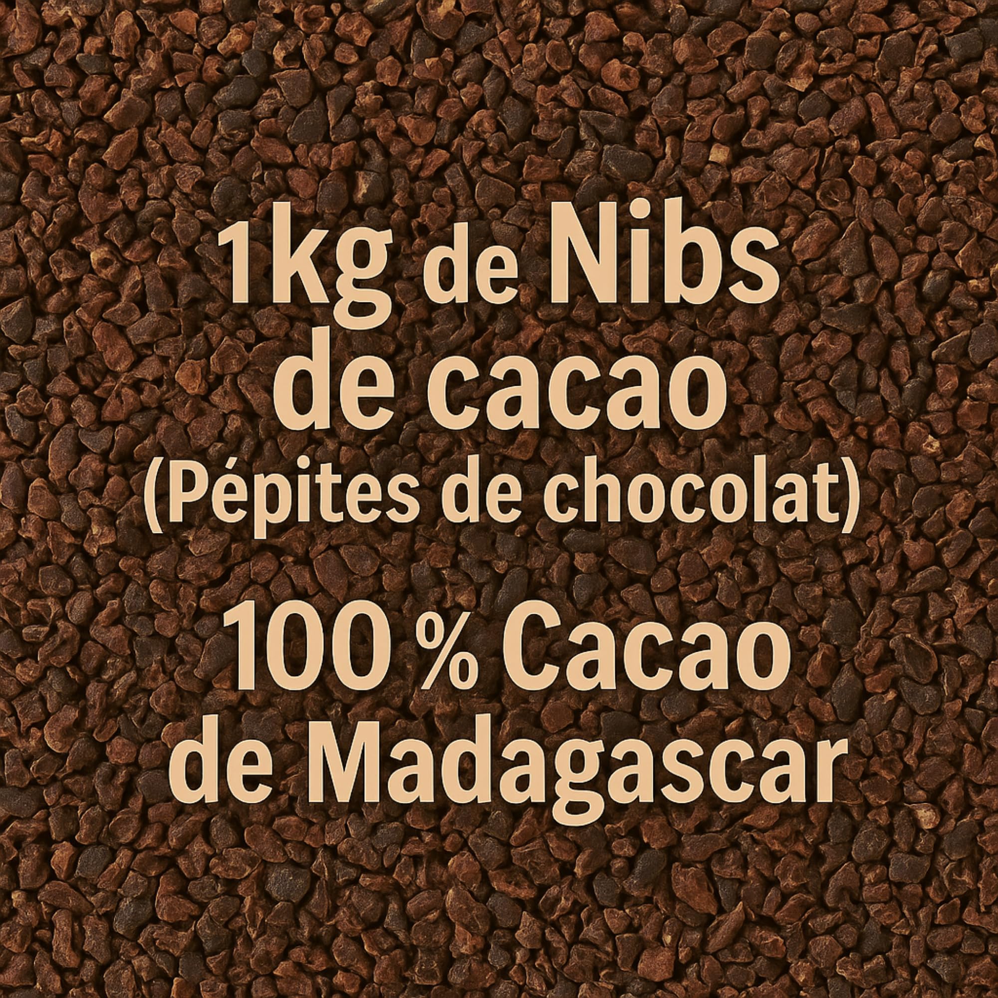 1 Kg - Raw Cacao Nibs Criollo – Grué de Cacao 100% Pur - Riche en Fer & Magnésium – Superfood de Madagascar – Direct de notre Coopérative Solidaire