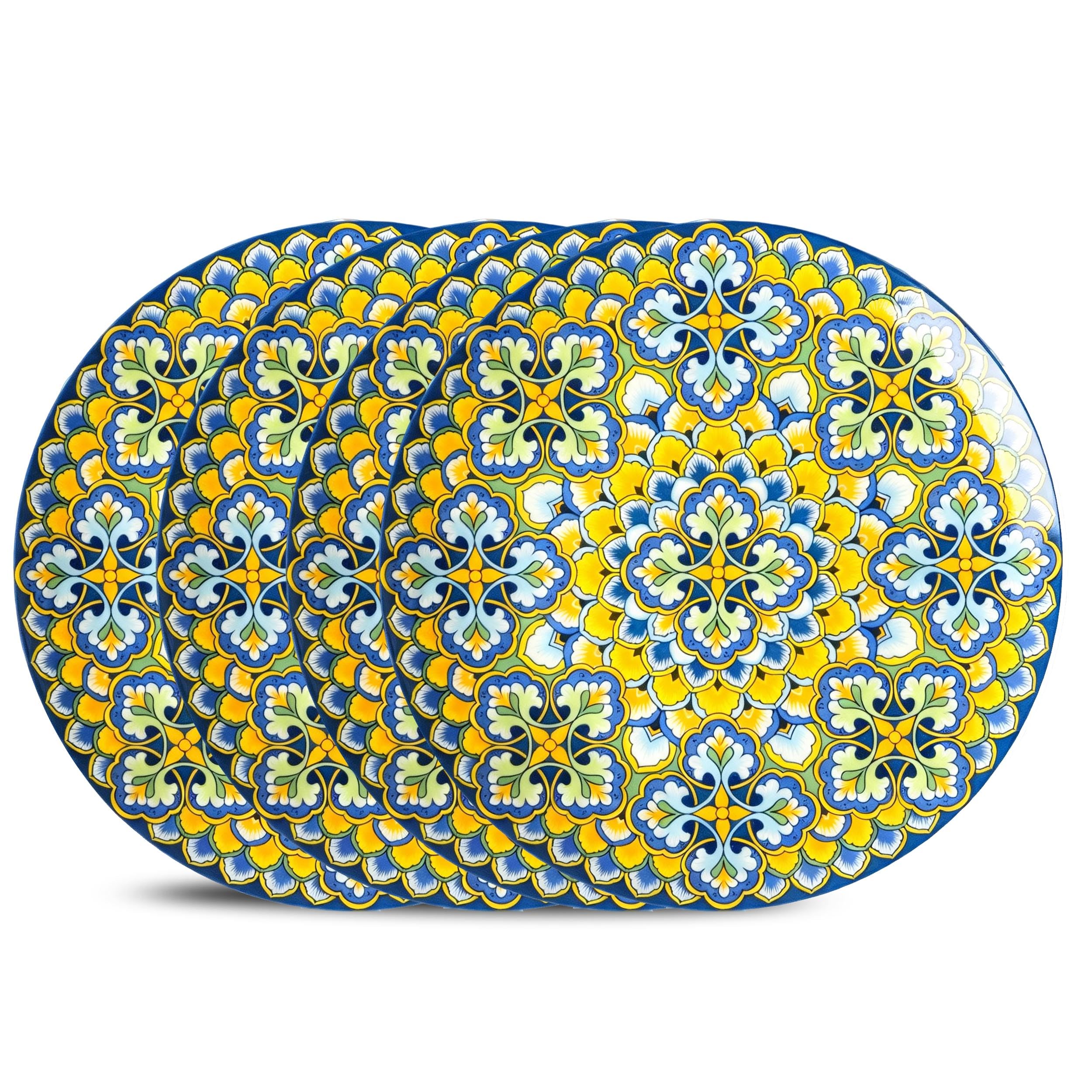 8 Inch Ceramic Dessert Salad Plates Set of 4, Small Dinner Plates
