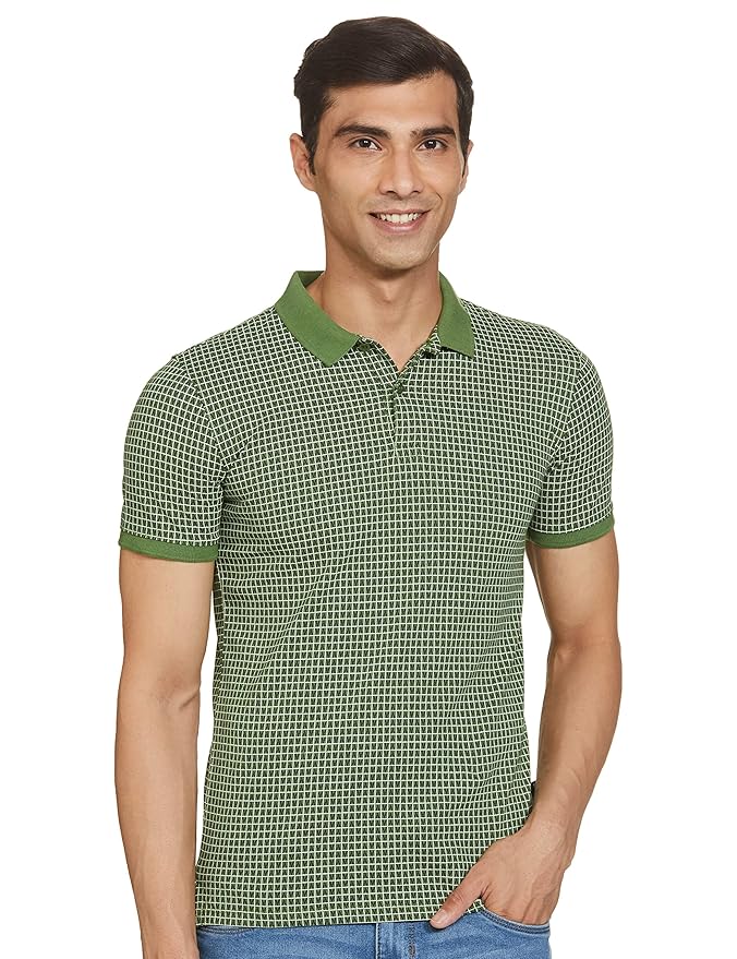 V Dot Men's Slim Polo Shirt (VDKPESLFI30717_Olive S)