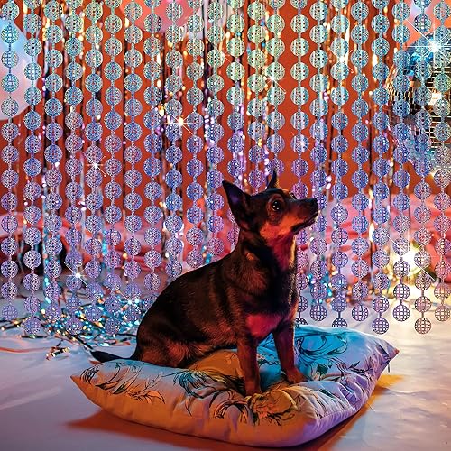 Miniatura 6 de Max Shape Decoración de bola de discoteca, cortina de aluminio de bola de discoteca para decoraciones de cumpleaños de Taylor Swift, cortinas