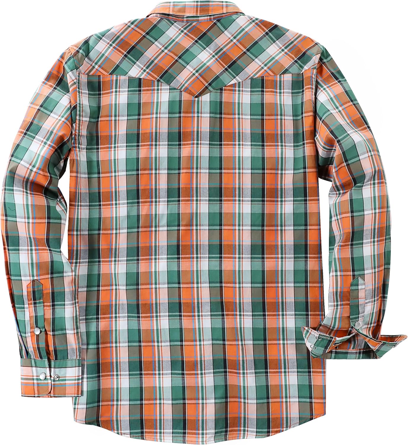 Dubinik Pearl Snap Shirts for Men - Long Sleeve Western Vintage Plaid Shirts - Image 2