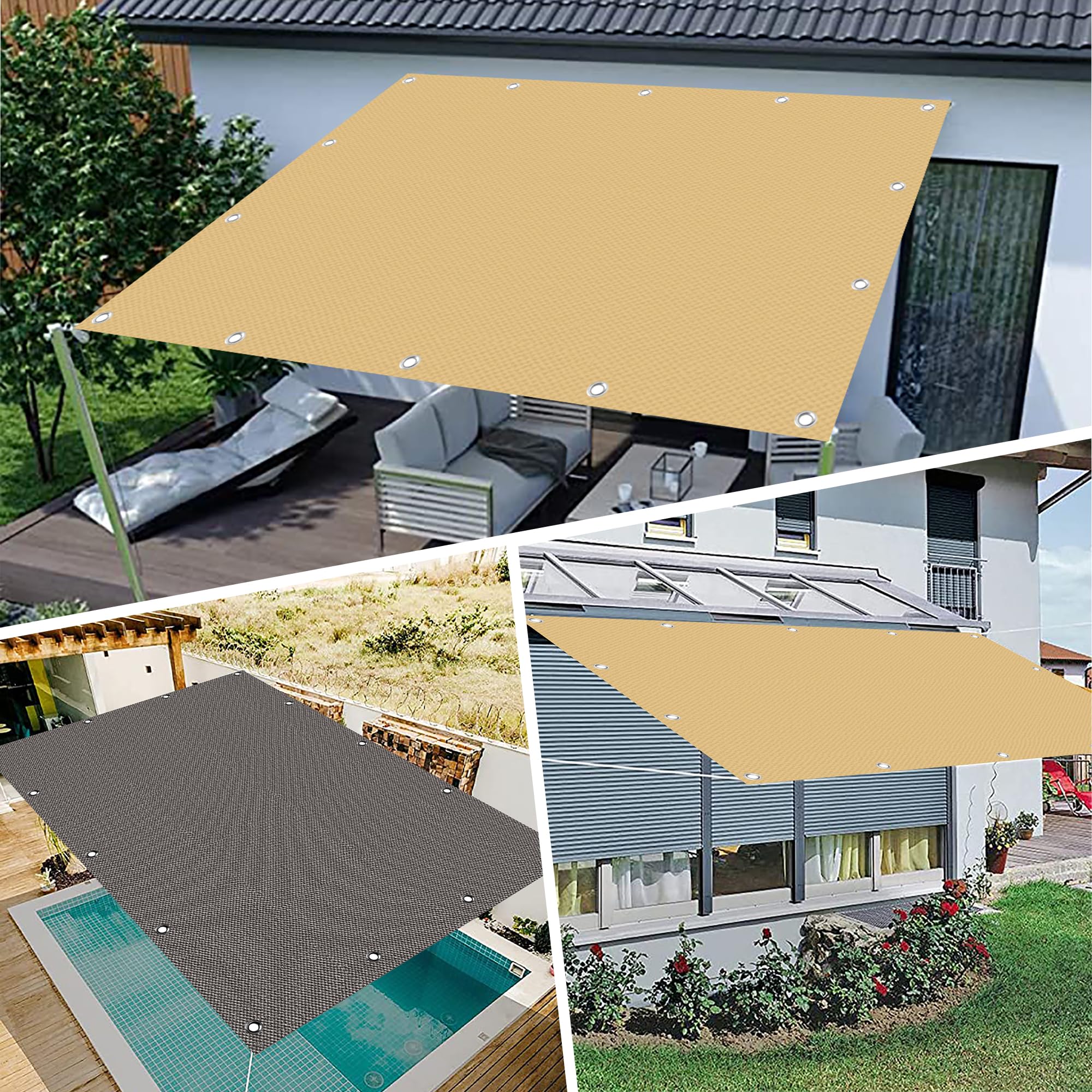 EIDEMED Sonnensegel 1,5x3,8 M – Wasserdicht, UV-Schutz 98%, Für Garten, Terrasse & Balkon