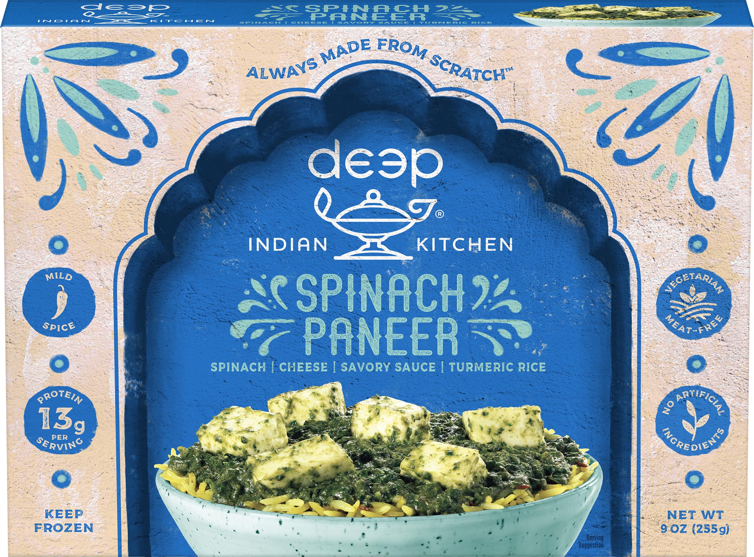 Deep Indian Kitchen, Palak Paneer, 10oz (Frozen)