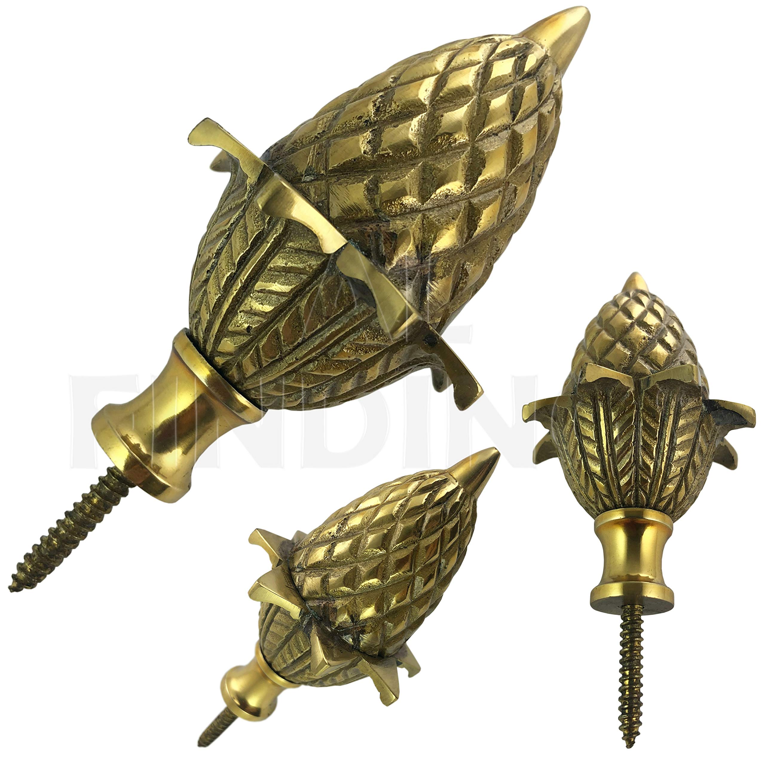 Jewellers Tools Gold Large Brass Acorn Finial : Ball Spire Grandfather Clock 82Mm High X 48Mm Wide (200)