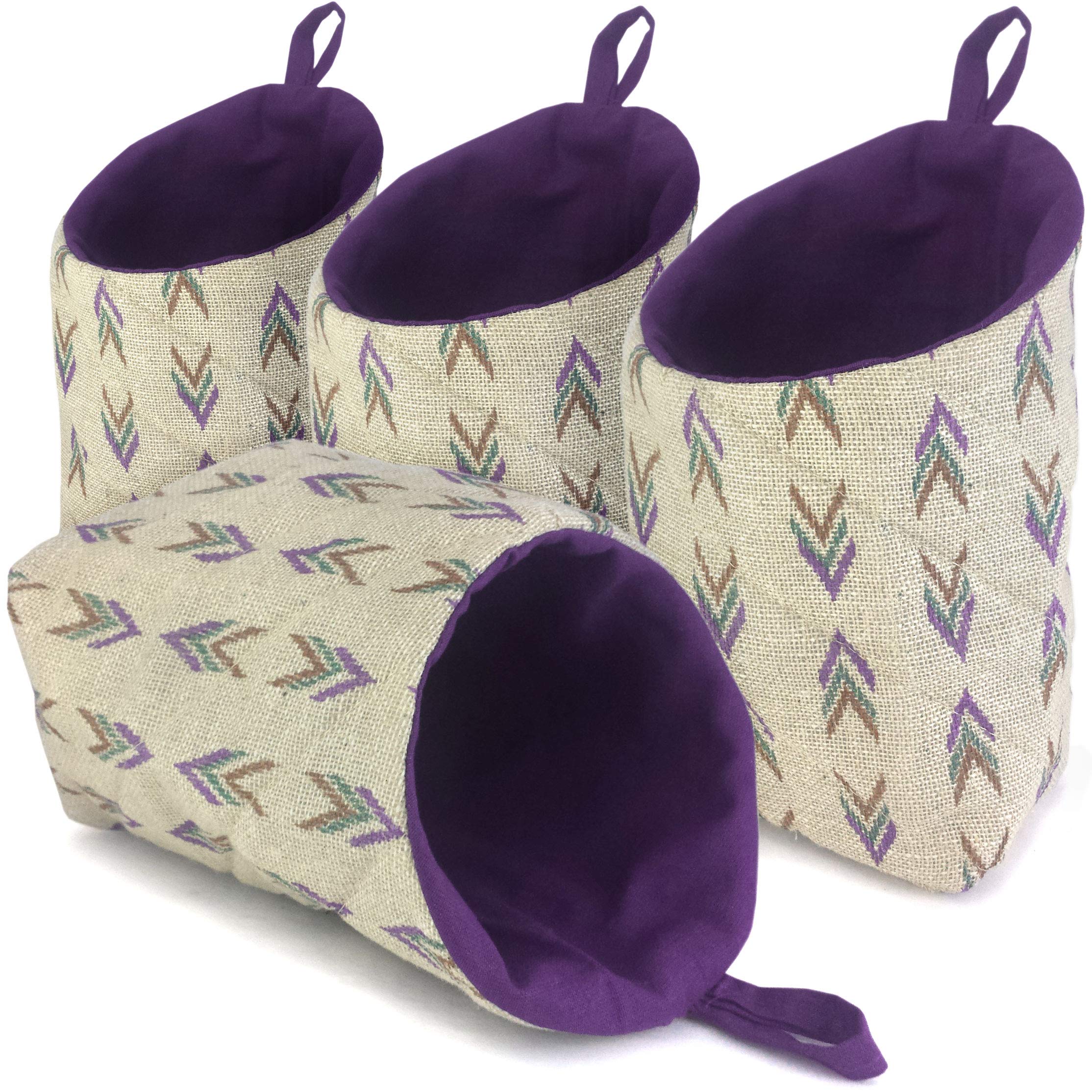 PEC Eco Friendly Fabric Pod | Small & Cute Jute Hanging Organizer for Home | Office | Hostel (Combo | Pack of 4)