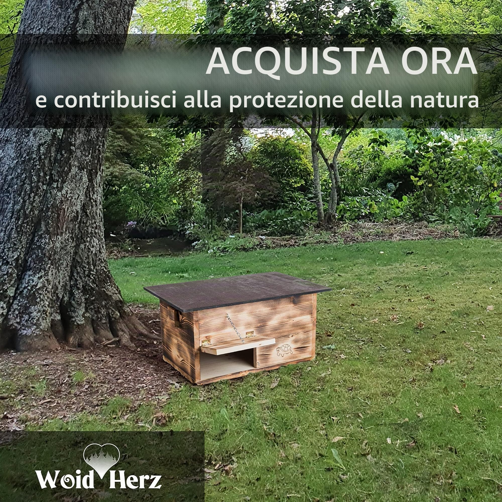 (SH1) Casetta per tartarughe in legno massiccio di 20 mm di spessore, resistente alle intemperie, con fondo e porta con ventilazione regolabile, per tartaruga