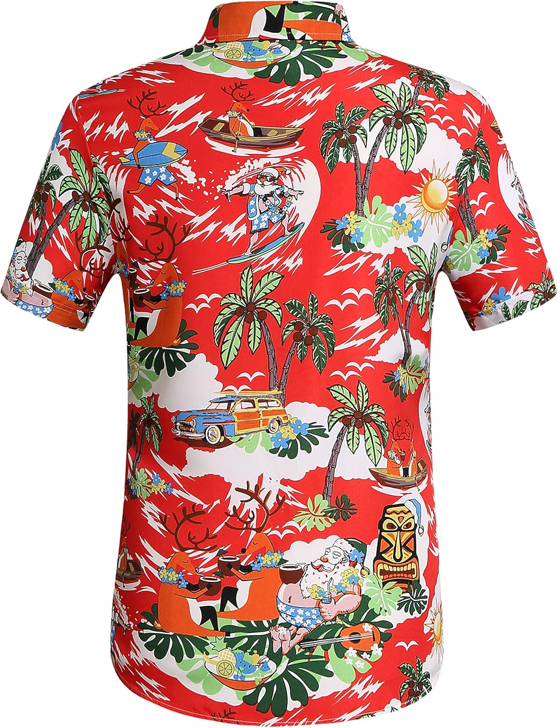 SSLR Men's Santa Claus Party Tropical Ugly Hawaiian Christmas Shirts - Image 2