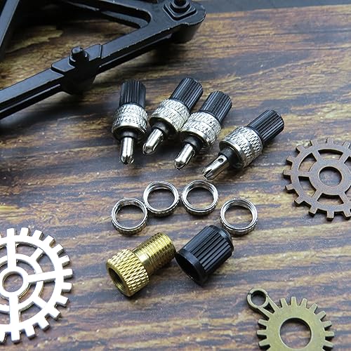 Miniatura 7 de Kit de reparación de válvulas de bicicleta de 20 piezas, válvula Dunlop, insertos de válvula de repuesto con sellos, tuercas y tapas de válvula +