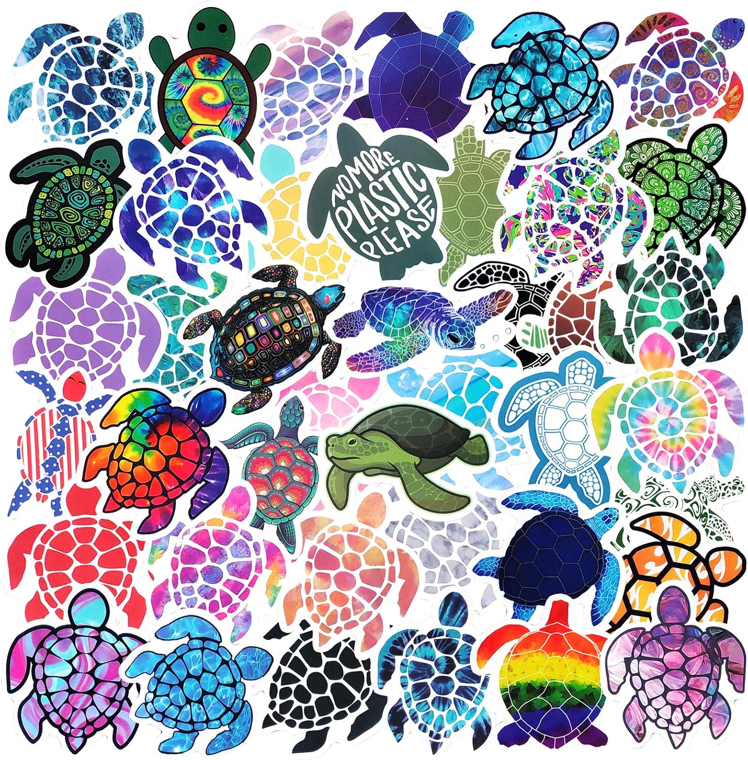 Minoly Cute Sea Turtles Stickers 41pcs Trendy VSCO Kids Friendly Stickers Waterproof Decals for Water Bottle Skateboard Laptop Helmet Phone Car Suitcase