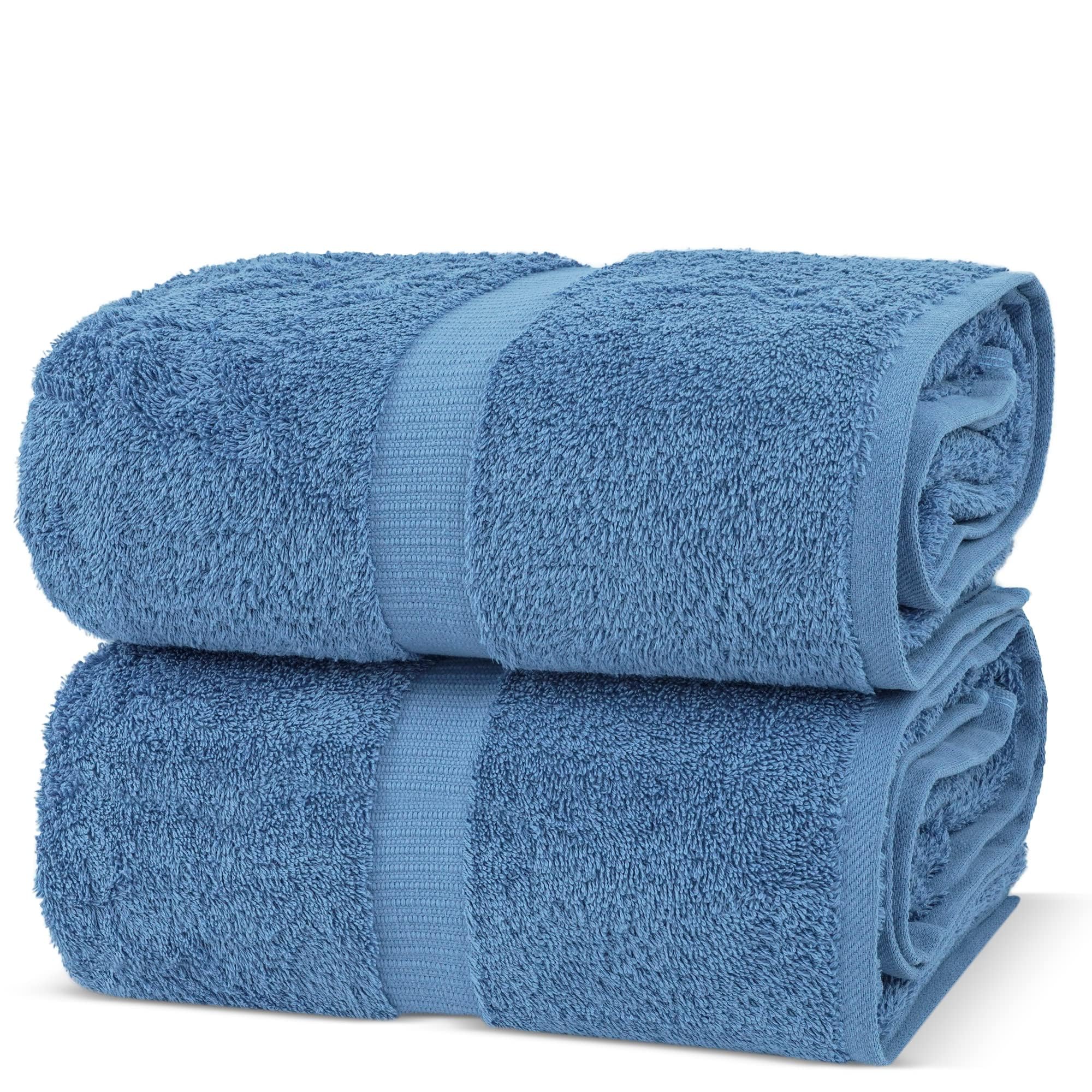 WubbaLubba Turkish Linens | Premium Cotton Bath Towels 2-Pack, 27x54 Inch - Ultra Absorbent, Quick-Dry 100% Cotton Premium Turkish Towels | for Hotel/Spa/Bathroom/Beach/Home/Out Door