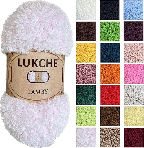 Lamby - Hilo suave de alta calidad, 100% micro poliéster, 109 yardas (100 yardas), 3.53 onzas (3.53 oz), hilo suave y voluminoso para tejer,