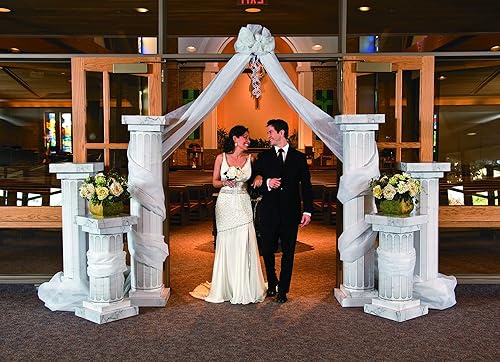 Miniatura 7 de Rollo de gasa blanca100 x 3 pies decoración para el pasillo y las mesas de la boda 1 paquete Classic Blanco