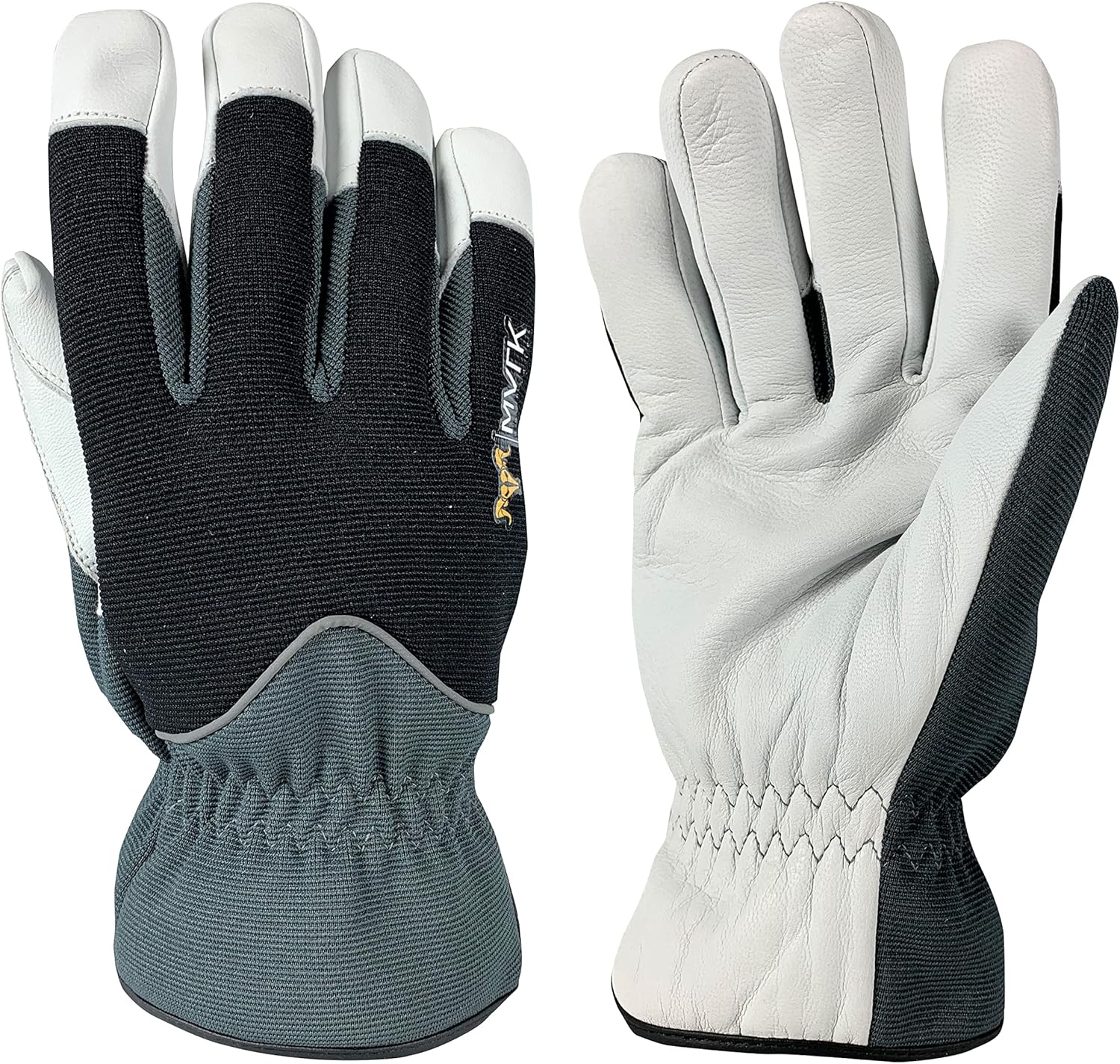 Flurry Insulated Black and Gray Stretch Fabric and Goat Leather Waterproof Winter Work Glove
