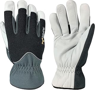 MVRK Industries Flurry Insulated Black and Gray Stretch Fabric and Goat Leather Waterproof Winter Work Glove