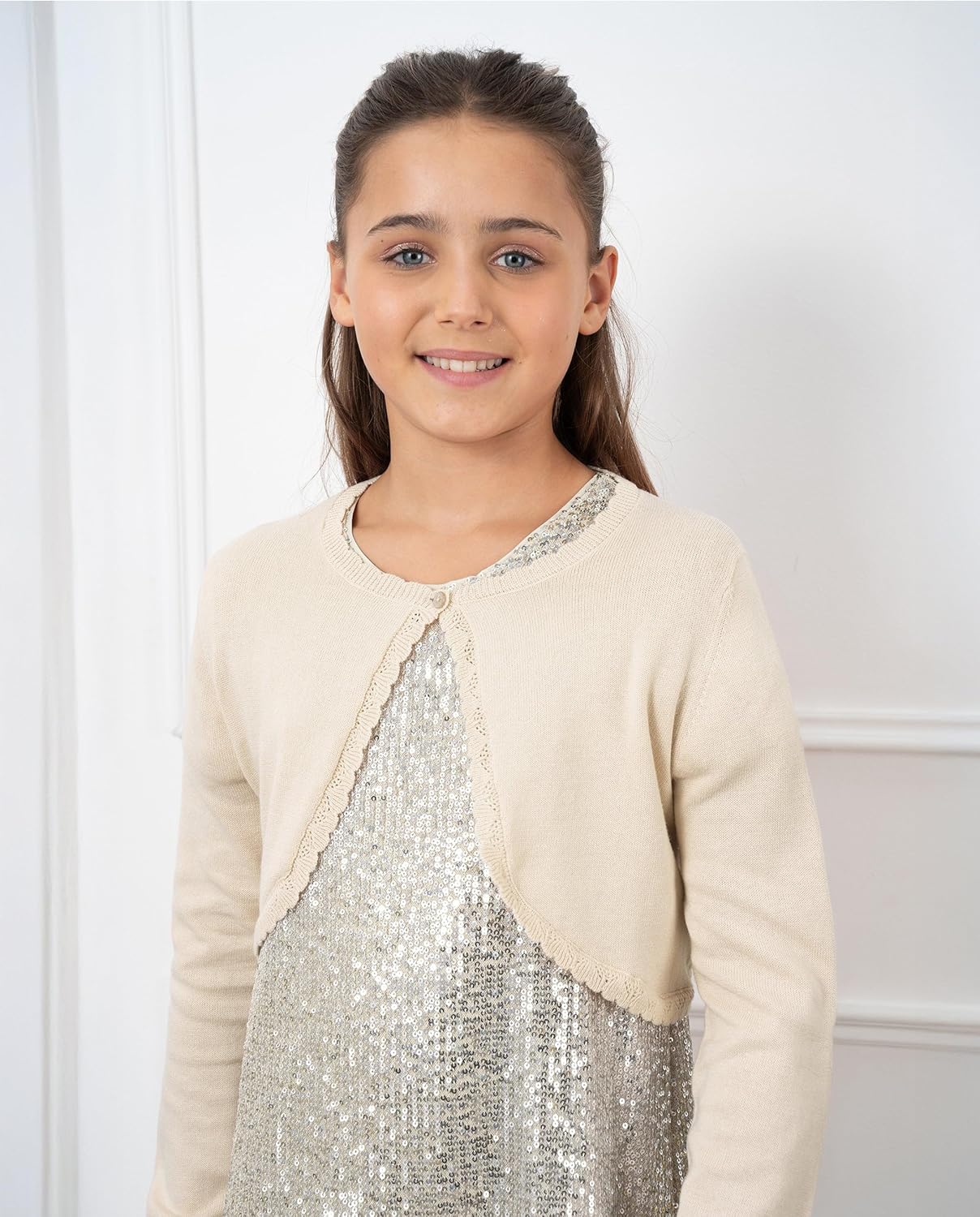 BlackButterfly Girls Long Sleeve Knitted Childrens Kids Bolero Shrug - Image 5