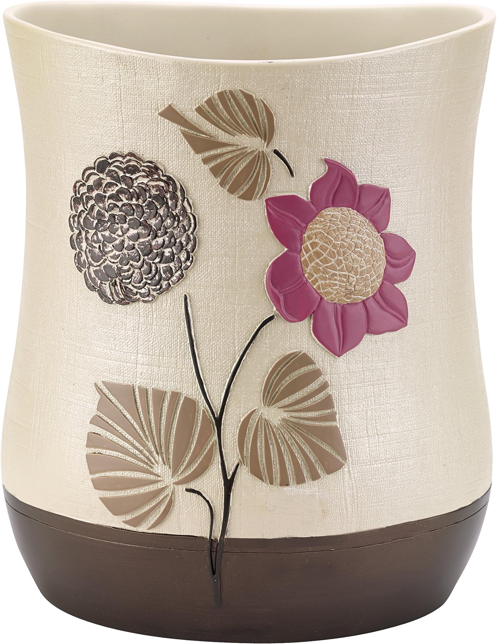 Popular Bath Waste Basket, Lillian Collection, Beige