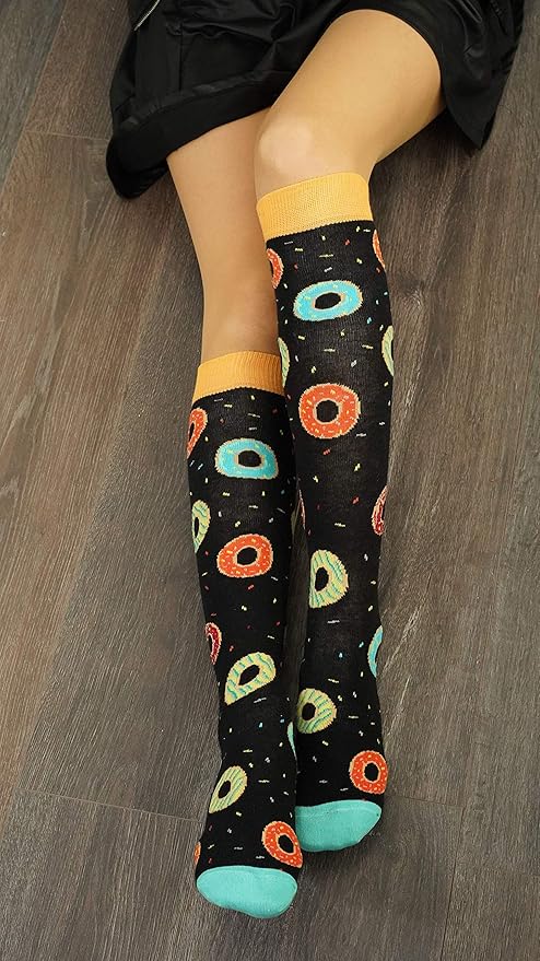 Medias Altas de Algodón para Mujer 5 Pares Multicolor miniatura 5