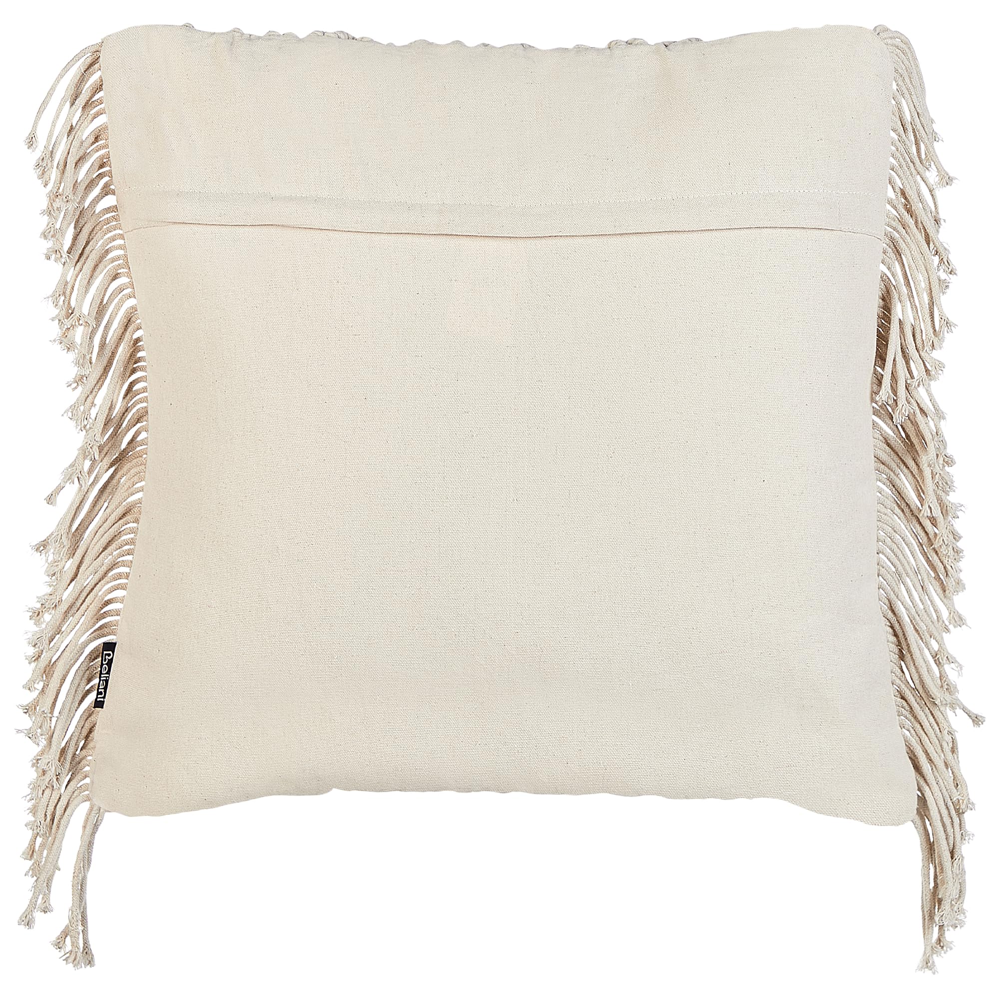 Beliani Dekokissen 2er Set Baumwolle beige 45 x 45 cm Makramee Design mit Fransen Pattan