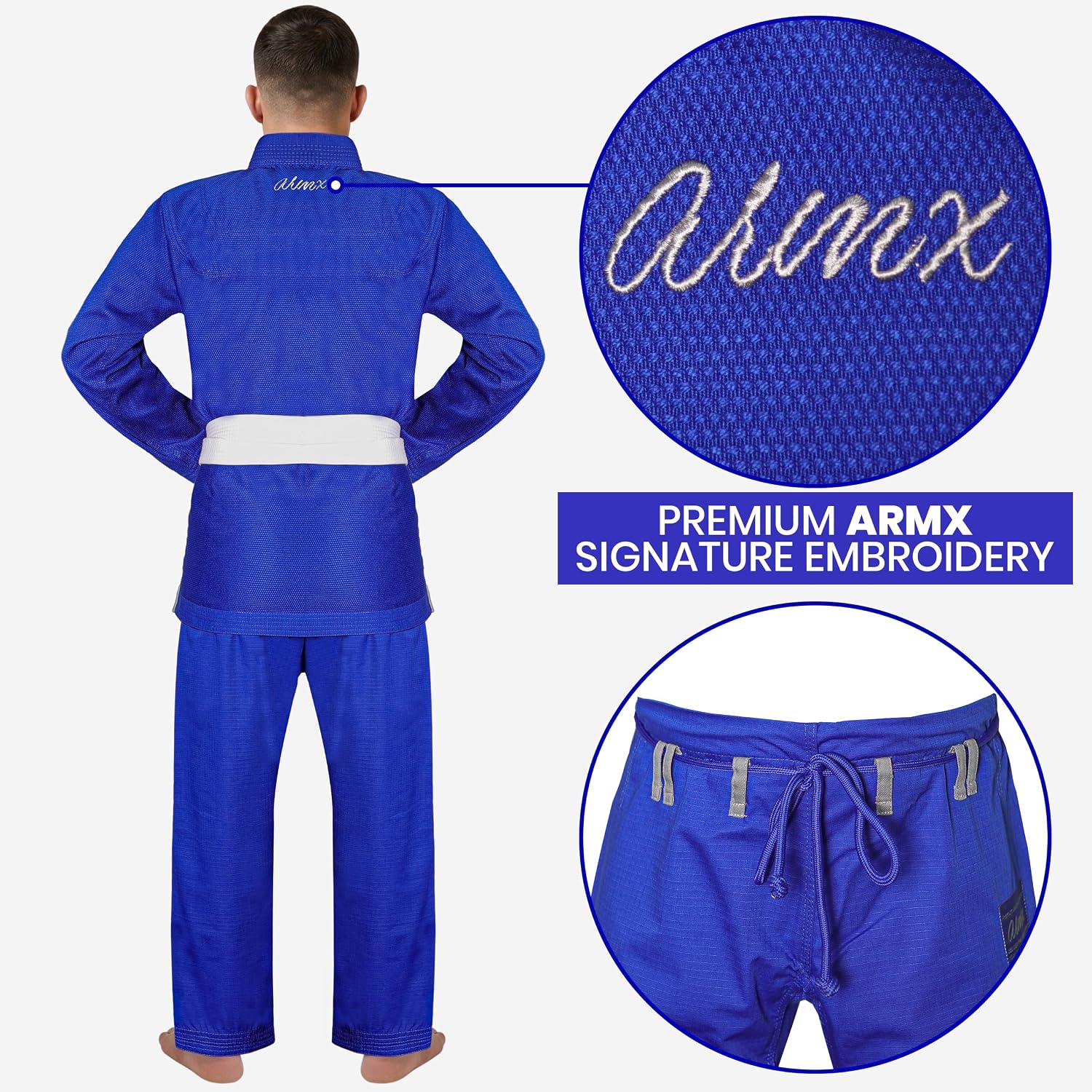 ArmX Comp 380GSM Brazilian Jiu Jitsu Gi for Men & Women BJJ Gi Grappling Kimonos Preshrunk Lightweight Fabric