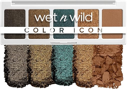 wet n wild Color Icon Eyeshadow Makeup 5 Pan Palette, Matte, Shimmer, Metallic, Long Wearing, Rich Buttery Pigment, Cruelty Free - My Lucky Charm