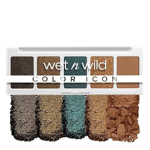 wet n wild Color Icon - Paleta de maquillaje de sombra de ojos de 5 sartenes, My Lucky Charm, mate, brillante, metálico, de larga duración, rico