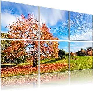 6 Pack Art Acoustic Panels Soundproof Wall Foam, 72X48 Inches Sound Absorbing Panels, Decorative Sound Blocker, Acoustic Treatment for Recording Studio, Maple Tree